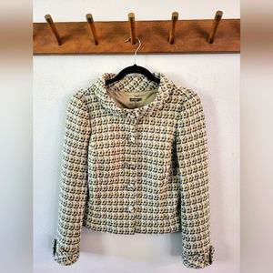 J. McLaughlin Women's Tweed Jacket | Boat-neck Lapel